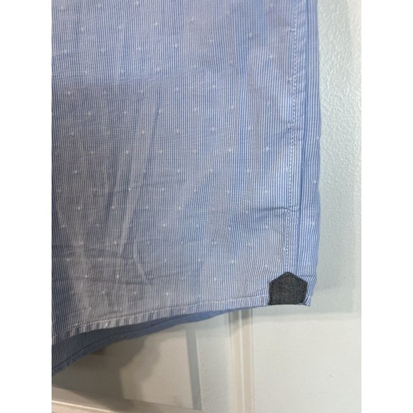 Michael Kors Shirt Large Button Down Classic Fit Blue Patterned Cotton Business - Picture 6 of 11